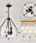 Industrial semi flush mount pendant, 16-inch dia, 5.9-inch height, features Dope Mid Century Modern Sputnik Ceiling Light Fixture Chandelier.
