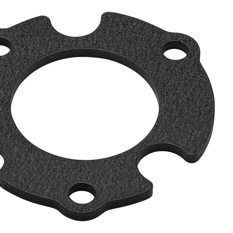 Close-up of black steel shim spacer for Gotta Love That Lifted Look With This High Strength Steel Front Leveling Kit Compatible With 2004 To 2024 Ford F150 And 2003 To 2017 Expedition.