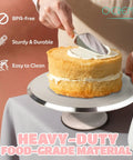 12 Inch Heavy Duty Aluminum Cake Turntable Stand Rock Solid Rotating Lazy Susan With Non Slip Base Smooth Swivel Platform frosting cake