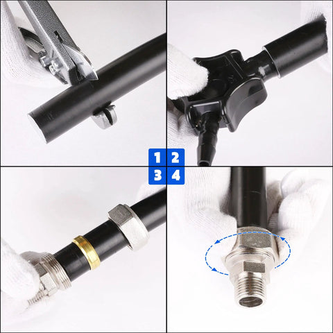 Installation steps for 3/4 Inch By 1/2 Inch Male NPT Straight Air Piping Fittings 2 Pack Brass Nickel Plated Compression Style