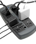 10 Outlet Surge Protector Power Strip With 8 Foot Cord Tel DSL RJ11 Protection for Phone Lines, router and PC in use