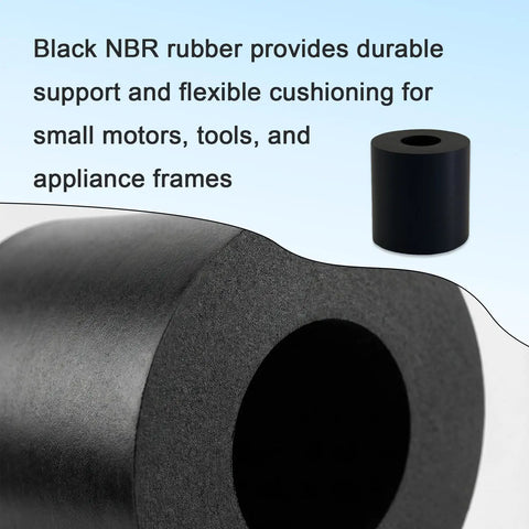 Hefty M12 Rubber Spacer And Anti Vibration Mount With Shock Absorbing NBR Cushion showing black NBR rubber for motor support.