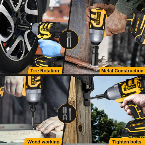 Badass Half Inch Brushless Cordless Impact Wrench Killer Performance 650 Ft Lbs Torque for tire rotation and metal construction use.