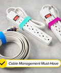 Self-Gripping Cable Ties Set, Multi-Color 40 Pack, Reusable Hook And Loop Cable Wraps secure cords on power strips and cables.