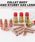 49 Piece TIG Welding Torch Accessories Kit Pro Grade For WP 17 18 26 With Stubby Gas Lens and Collet Bodies