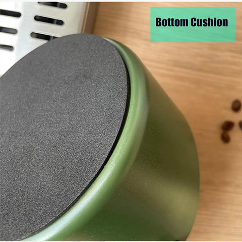 Compact Coffee Knock Box 4.6 Inch Barista Style Espresso Grounds Holder With Removable Plastic Knock Rod Non Slip Base Green Espresso Maker Accessory For Home Office And Cafe Use bottom view
