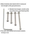 M2.5 Hex Socket Cap Screws Self Locking Nuts Assortment Kit With Wrench 304 Stainless Steel Silver, screws and hex key visible