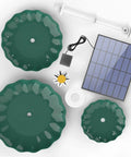 Solar Powered 3.5W Fountain Pump With 3 Tier Bird Bath DIY Water Feature components including solar panel and green dishes