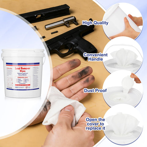 Using 325 Count Lead Removal Wipes For Shooting Disposable Hand And Surface Cleaning Wipes To Remove Lead Dust Oil And Grime