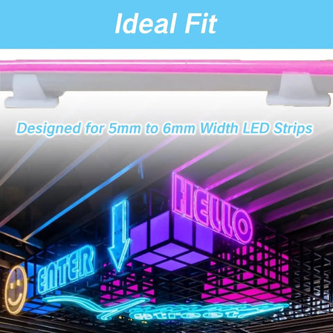 LED Rope Light Clips Set Of 30 For 5mm 6mm LED Strips, Waterproof Mounting Brackets For Indoor Outdoor Walls Ceilings Floors