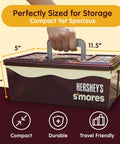 Smores Caddy Tray Organizer On The Go Station with handle, compact size, durable brown plastic for camping and picnics