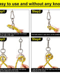 Four-step setup guide for Two Sets Horse Tie Ring And Training Gear Pack With Quick Snaps, Eye Bolts, And Tie Rings Six Piece Safe Durable Horse Tack For Training Handling And Stable Use