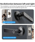 Smooth Operator Fingerprint Door Lock Handle Deadbolt With App Control Digital Password And Ic Card Access For Total Home Security Glow Up Quick Install Keyless Entry System, showing installation for left and right door opening.