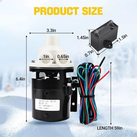Water Pump Motor Assembly Replacement For Commercial Ice Machines Fits KM 320 KM 900 120V 60Hz 10 Watts 0.4 Amps PA0613 APTA92P10WD1 Easy Install And Durable Performance, black motor with wiring
