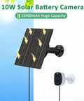 10W Trail Camera Solar Charger With 10400mAh Battery For Security And Trail Cams, mounted on wall with sunlight exposure