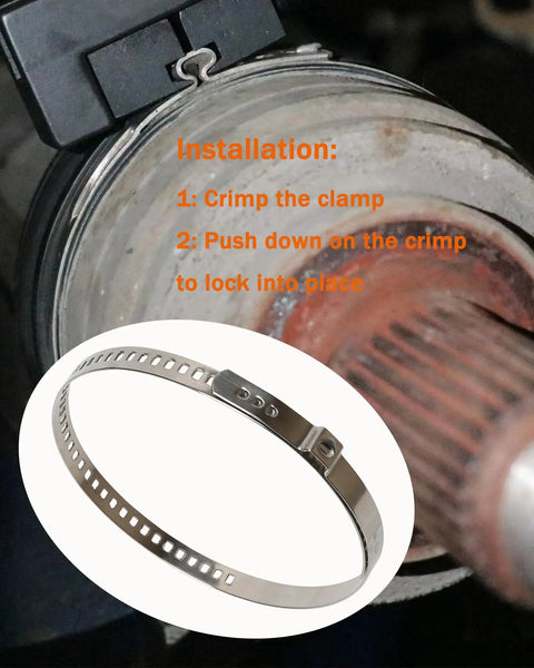 Universal CV Boot Clamp Pliers Kit Stainless Steel Adjustable Crimp Tool Set installation close-up with instructions