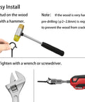Image showing installation of Outdoor String Light Hanger Kit With 48 Pcs Q Hangers And Wing Nut Driver Heavy Duty Screw Hooks.