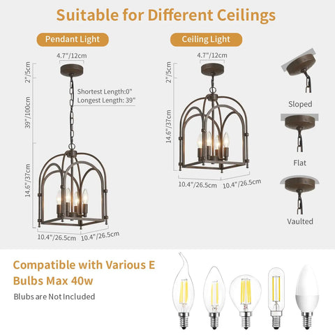 Dope Vintage Lantern Pendant Light Black Metal Cage Farmhouse Chandelier With E26 Socket For Kitchen Island Entryway Dining Room Or Hallway Industrial Style Lighting Bulbs Not Included