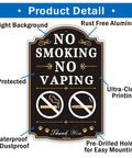Straight Up No Smoking Or Vaping Sign Top Shelf 12X8 Inch Heavy Duty Rust Free Aluminum Board with UV protection and pre-drilled holes.