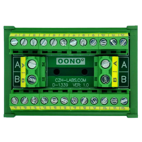 Heavy Duty DIN Rail Mount Terminal Block Distribution Module 30A 300V 2x12 Screw Terminals Dual Row Power Distribution Block