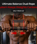 Athlete using Hanging Wrist Roller Pro Forearm Trainer And Grip Strengthener with dual-rope system indoors.
