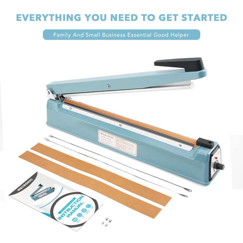 16 Inch Tabletop Manual Impulse Heat Sealer Machine For Sealing All Types Of Plastic Bags And Pouches That's Quick And Easy To Use And Gets The Job Done Fast Without Any Hassle