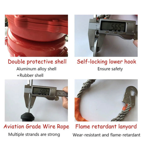 Built Like A Tank Cable Self Retracting Lifeline With Silent Fall Protection Retractable Lanyard Featuring Aviation Steel Wire Rope For Portable Fall Arrest Safety On Tripods And Climbing Sites With Three Hundred Kilogram Load Capacity And Rock Solid