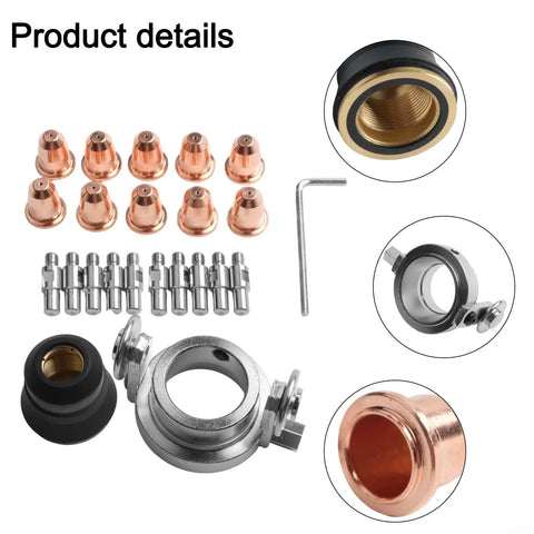 Solid 22 Piece Plasma Cutter Consumables Kit For Trafimet S45 And S25 Torches with high grade copper tips and accessories.