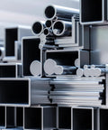 uxcell 304 stainless steel bars and tubes stacked; brushed finish on square, rectangular, and round cross-sections