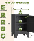 Tough As Nails Cold Rolled Steel Locker Nightstand With Secure Key Lock And Heavy Duty Build For Bedroom Dorm Room Storage Or Home Office Organization Table dimensions graphic showing 23.6" height x 15" width x 15" depth.