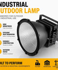 Heavy Hitter Led Flood Light 200W To 1500W Top Shelf Lumens Outdoor Area Spotlight, industrial lamp with rugged heat sink design.