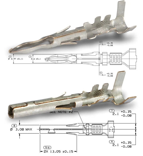 Top Quality 4 Pin Weather Pack Connector Kit With Sealer Terminals And Housing For Male Female Quick Disconnect Splice Works Great On 18 20 Gauge Wiring Fits OEM Specs Perfectly So You Can Fix Your Gear Easy, metal terminal detail