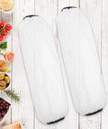 Heavy Duty Waterproof Arm Sleeves For Adults Built Tough And Oil Resistant Elastic Long Arm Guards on a wooden table with food.