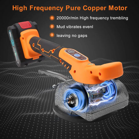Tile Vibration Leveling Tool With Suction Cup Handheld Vibrator showing high frequency copper motor and battery