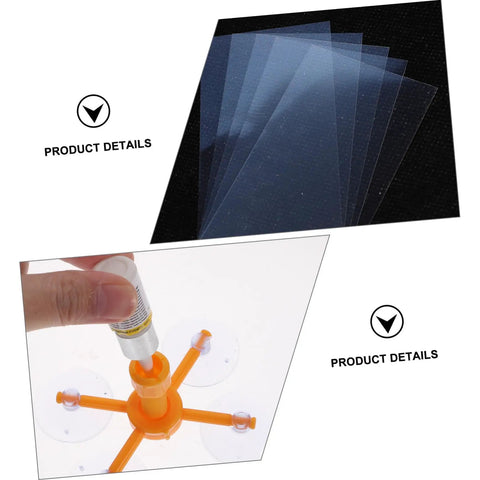 Car Windshield Crack Repair Kit For Quick Chip Fix And Auto Glass Restoration DIY tool components including resin applicator and film