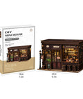 Cozy Corner Tavern Book Nook Kit With LED Lights For Adults DIY Miniature Dollhouse Puzzle In 3D Wood Craft in box and assembled