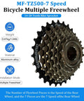 7 Speed Bicycle Freewheel TZ500 Screw On 14-28T for urban commuter and city bike, side view showing steel construction
