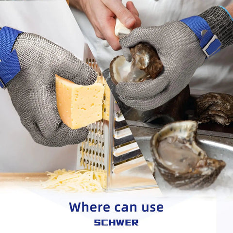 Stainless Steel Mesh Cut Resistant Glove ANSI A9 For Boss Level Kitchen Tasks Like Oyster Shucking and Cheese Grating