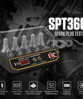 Five Hole Spark Plug Tester With Adjustable RPM 200 To 9999 And Variable Hole Height For 12V Cars And Motorcycles Pro Grade Protective Cover Digital Display Status Indicators Engine Ignition Coil Tester For Quick Spark Plug Comparison, five-hole unit