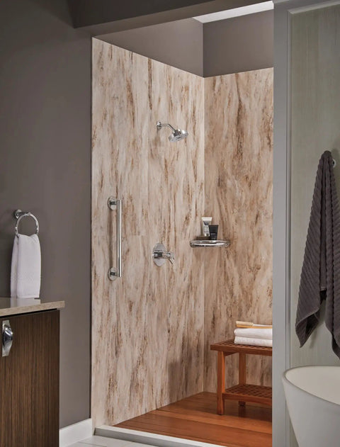 Shower with 24 Inch Grab Bar With Concealed Mounting In Venetian Bronze Stainless Steel No Slip Grip Bathroom Safety Rail ADA Compliant