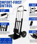 Heavy Duty Folding Hand Truck Dolly With 8 Inch Puncture Resistant Tires 650 To 800 Lb Capacity Beefy Alloy Steel Frame Easy Fold Design For Moving