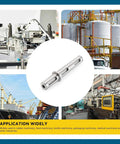 Double-output shaft for worm gearbox; steel, 18 mm diameter, 164 mm length with M6 screw holes.