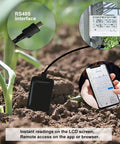 RS485 Soil Temperature And Moisture Sensor With Stainless Probe for Greenhouse use, USB connector, 3m lead, installed in soil