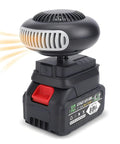 Solid Battery Powered Space Heater With A Dependable 12000 Mah Battery Pack And 170 Watts Of Sick Cordless Heat Built To Crush The Winter Freeze In Your Daily Driver Or Weekend Getaway, showcasing a compact design with a black ABS casing.