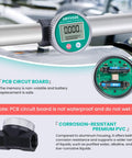 1 Inch PP Chemical Flow Meter Waterproof For Acid And Alkali Liquids And Water Tough Industrial Grade Flow Sensor Built To Handle Wet Environments With EMI Protection And Easy Installation, digital display