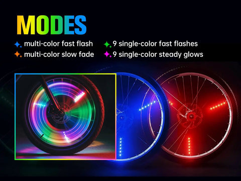Three Pronged Bicycle Spoke Lights Set for Bike Wheels With 360 Degree Visibility LED Wheel Lights Vibration Sensing