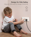 Child near Compact WiFi Smart Plug 4 Pack Mini Outlet Works With Alexa And Google Home Remote Voice Control Schedule Timer 2.4G Only Child Lock Space Saver Fits Double Sockets.
