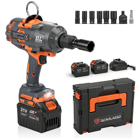 Heavy Duty Brushless Cordless Impact Wrench Delivering 1475 Ft Lbs Knockout Torque And 2000 Nm Beast Mode Power With Smart Three Speed Control for mechanics.