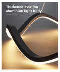 Circle Wave Led Pendant Lights Modern Minimalist Living Dinging Room Chandelier Lighting Bedroom Lamp Luster Fixtures, thickened aluminum light body.