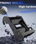 Quick Attach Coupler Bracket For Mini Excavator Attachments, Compatible With Bobcat E Series E26 To E60, black coated steel, side view